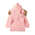 Premium Baby Fur Hooded Knit Cardigan Outwear for Kids 9M-3 Years - BunnyTags