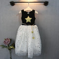 Princess Dress Stars Printed Sequins Tulle Bowknot Summer Tutu Dress - BunnyTags