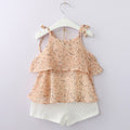 Girls Sleeveless Two-piece printed set top and skirt for 2-6 years - BunnyTags